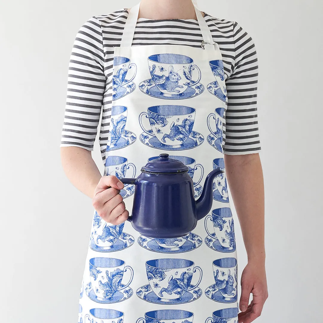 Thornback & Peel Teacup forklæde blå 60x80 cm bomuld
