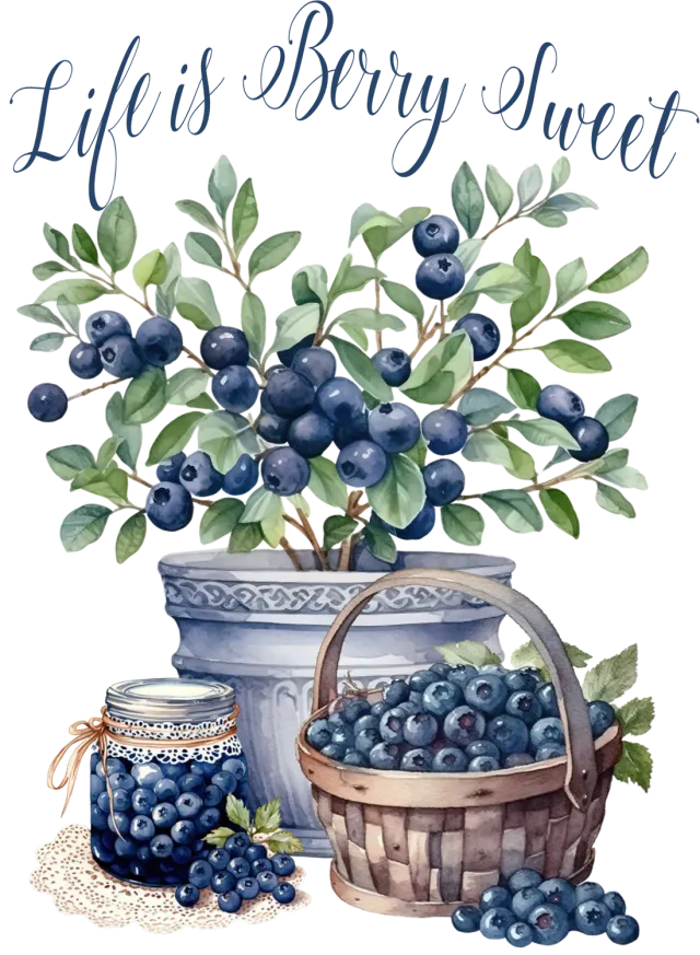 Avery Lane Gifts Life is Berry Sweet Blueberry skilt blåbær