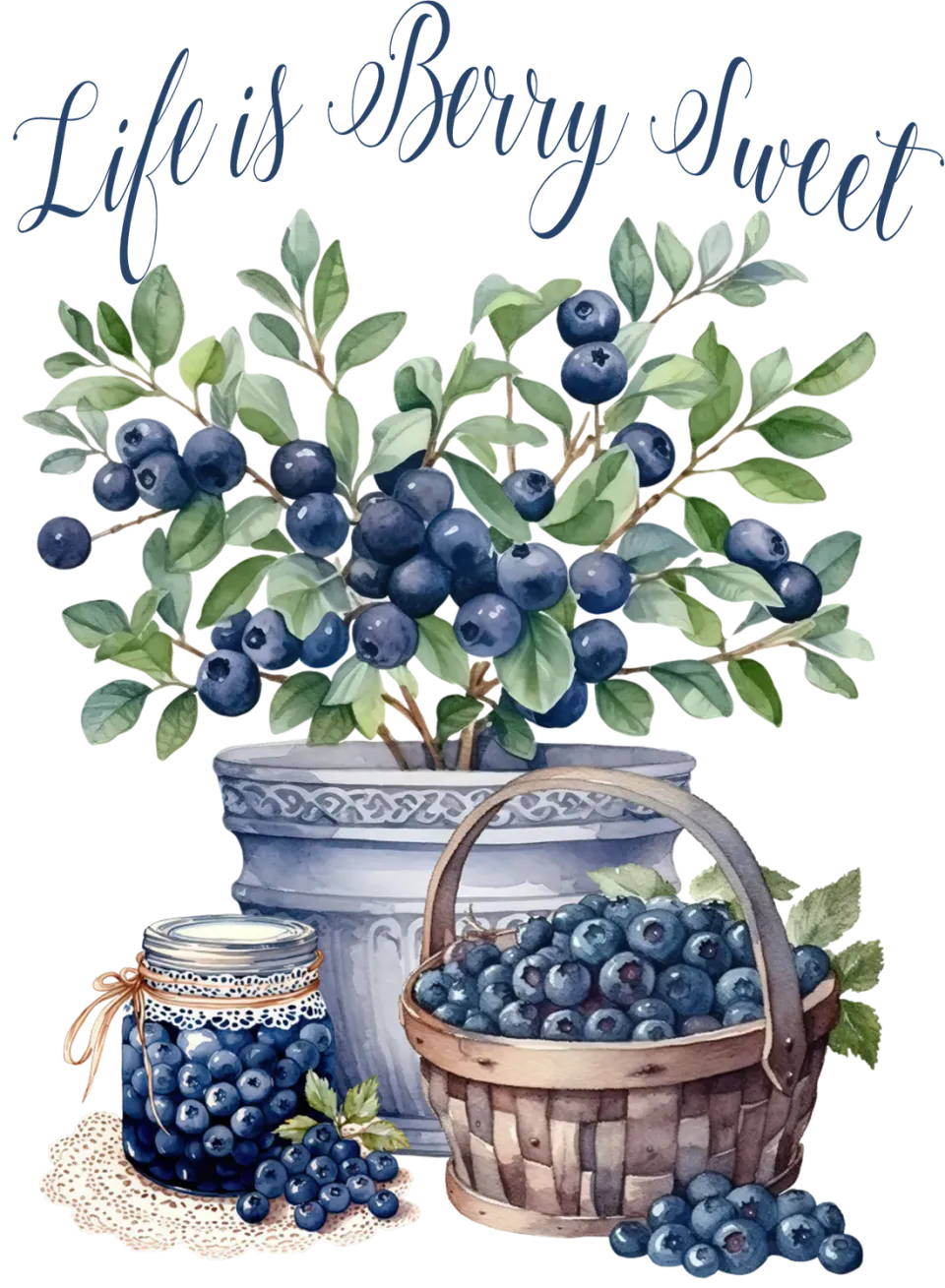 Avery Lane Gifts Life is Berry Sweet Blueberry skilt blåbær