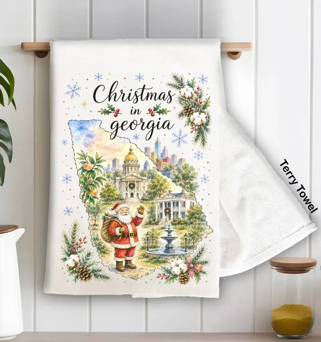 Avery Lane Gifts Georgia jul viskestykke frotté bomuld