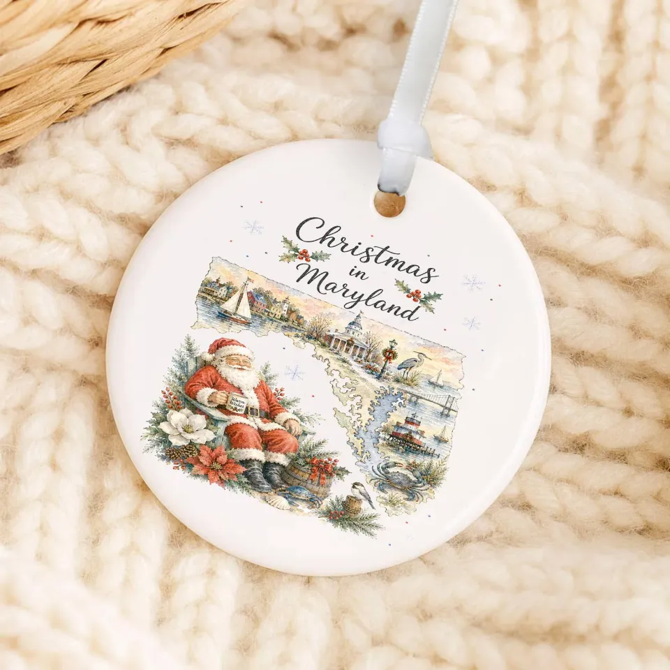 Avery Lane Gifts Christmas Maryland julepynt porcelæn 7,6 cm