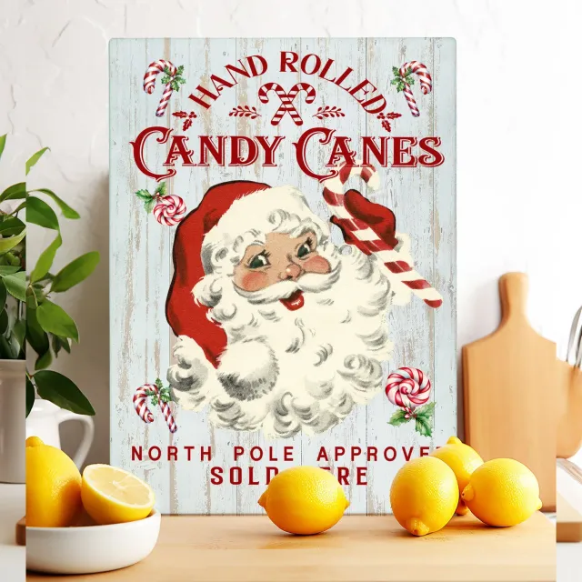 Avery Lane Gifts Candy Cane Santa Skærebræt glas 20x28 cm