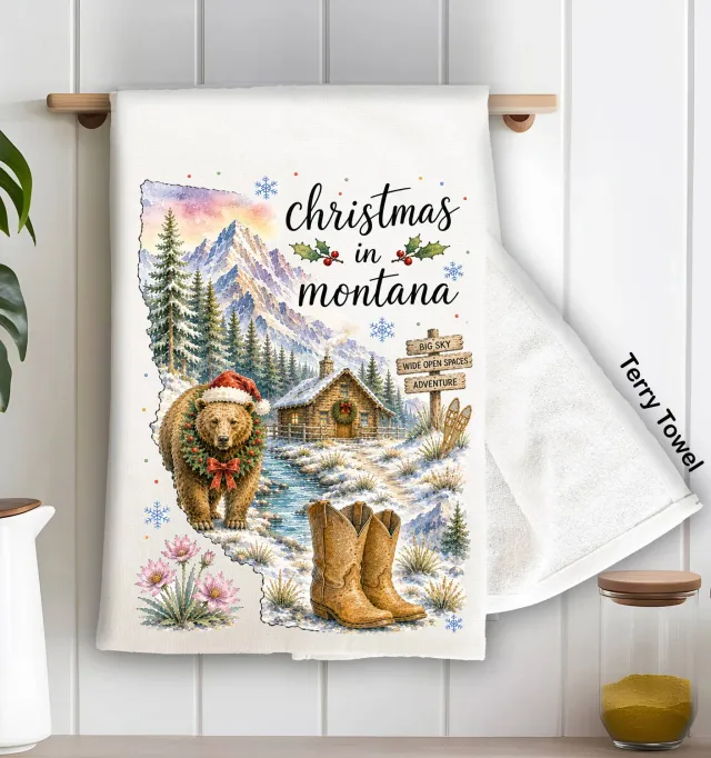 Avery Lane Gifts Christmas in Montana køkkenhåndklæde 71x46 terry
