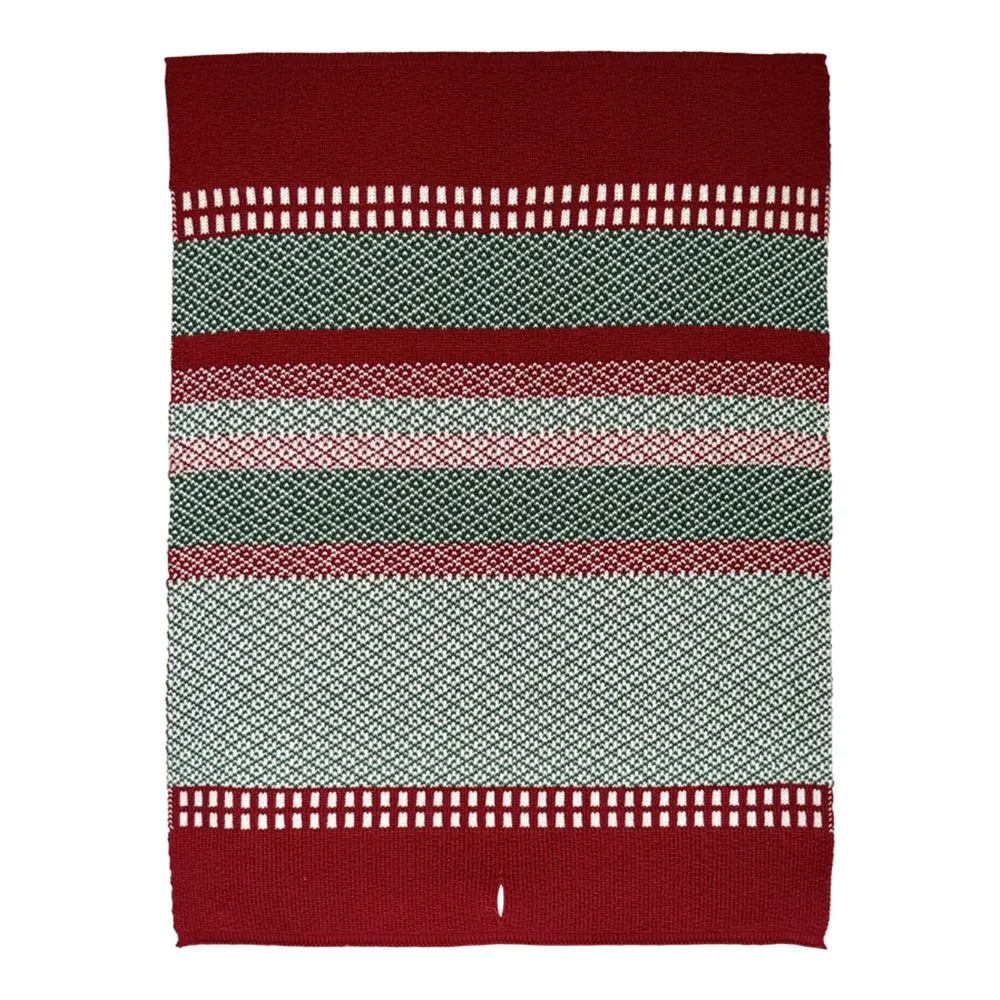 Solwang Restgarn håndklæde rød grøn jacquard