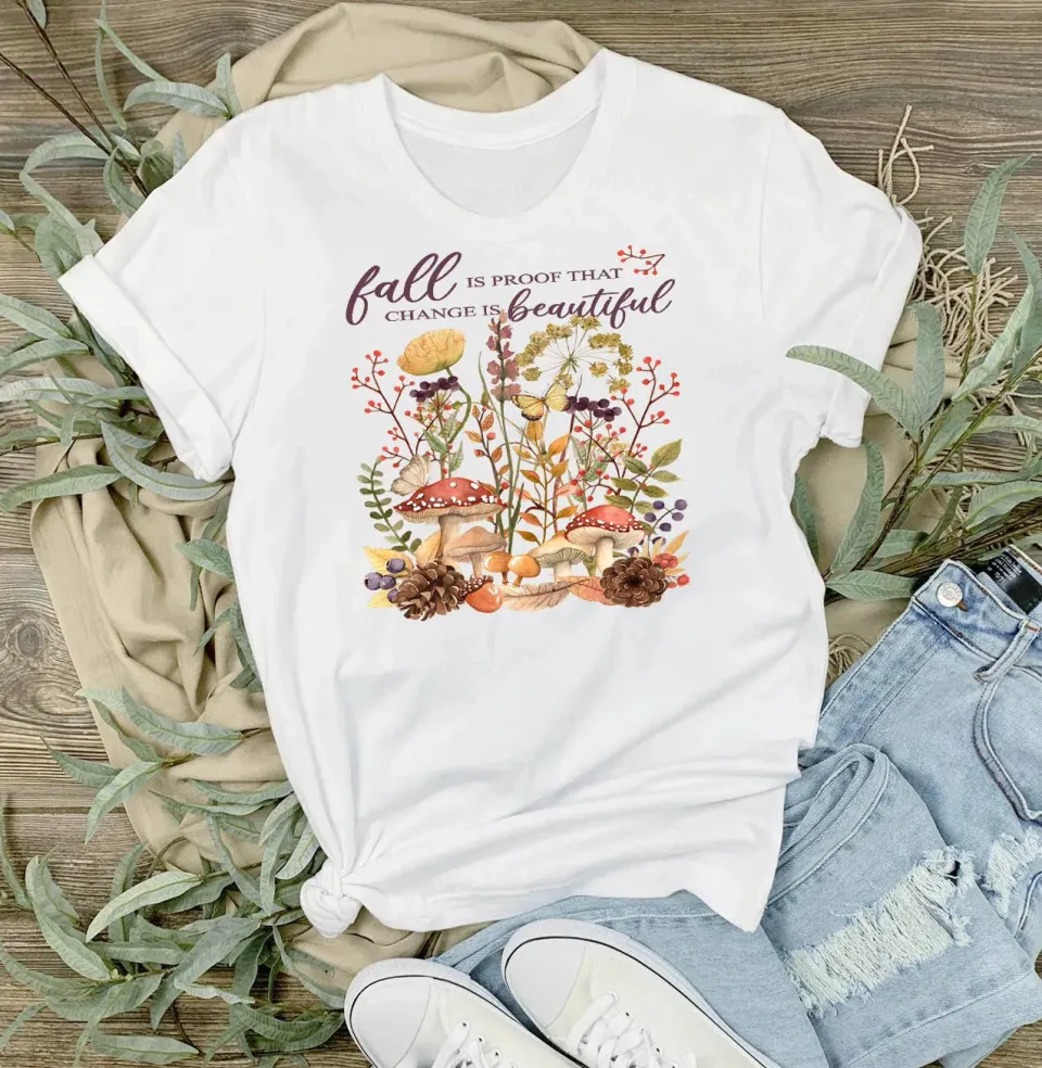 Avery Lane Wildflower Mushroom t-shirt hvid bomuld