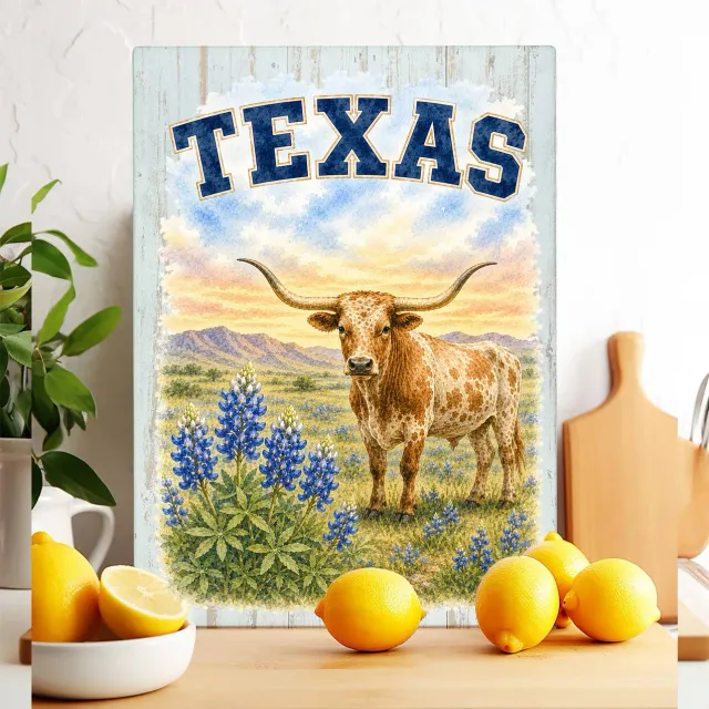 Avery Lane Gifts Texas State Bird and Animal hærdet glasskærebræt 28x38 cm