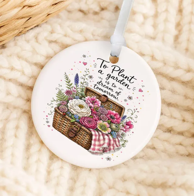 Avery Lane Gifts Plant a Garden Flowers ornament porcelæn