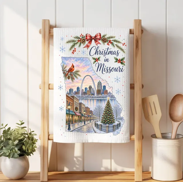 Avery Lane Gifts Christmas in Missouri viskestykke vaffel 41x36 cm