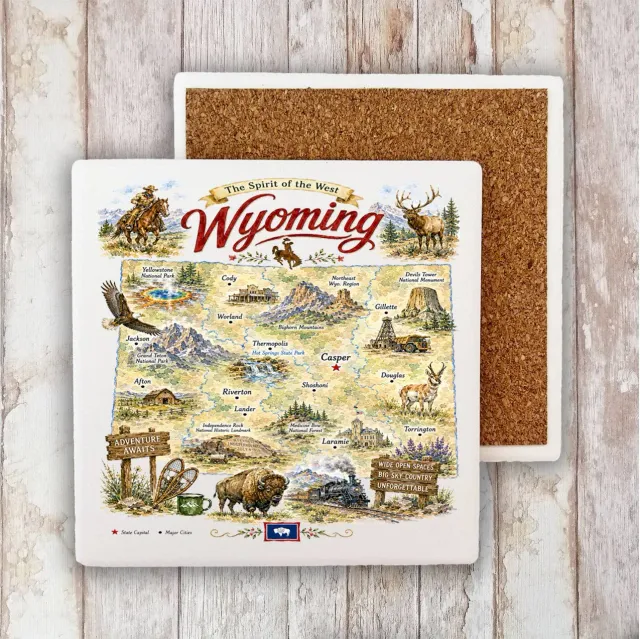 Avery Lane Gifts Wyoming Landmark bordskåner 10 cm sten