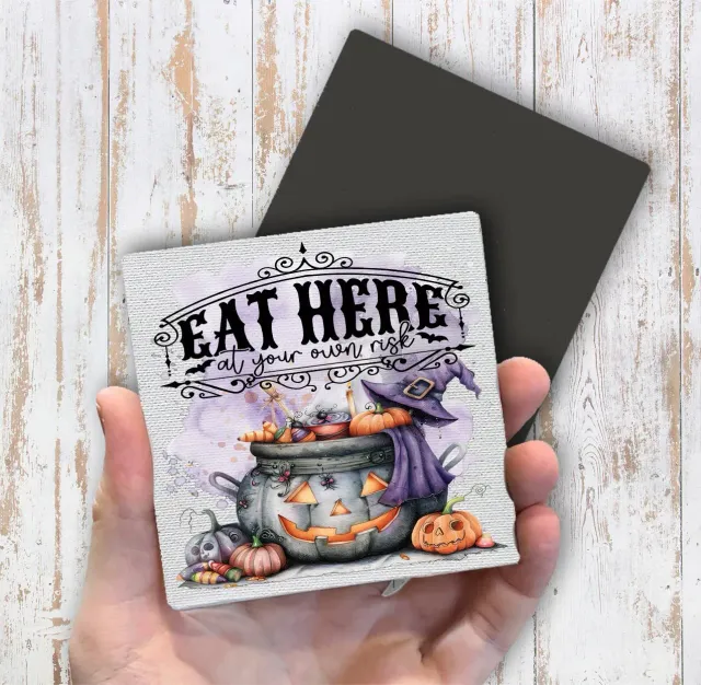Avery Lane Gifts Halloween køleskabsmagnet 10x10 cm canvas