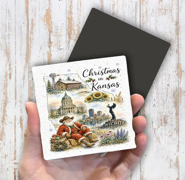 Avery Lane Gifts Christmas in Kansas køleskabsmagnet 10 cm