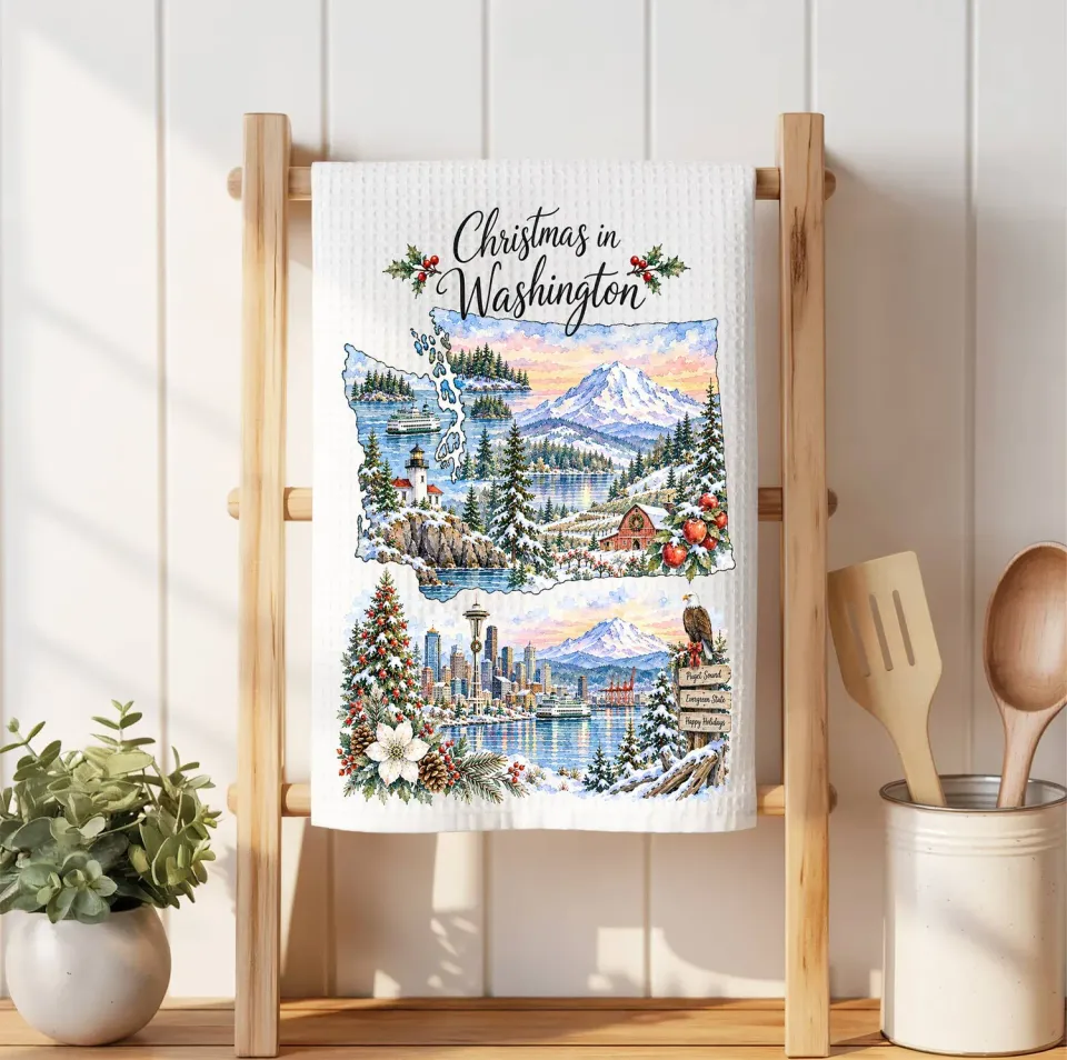 Avery Lane Gifts Christmas Washington vaffel viskestykke 41x36