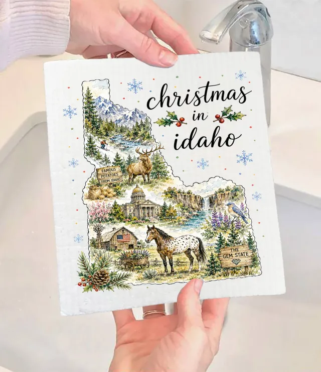 Avery Lane Gifts Christmas in Idaho svensk karklud 17x20 cm genbrug