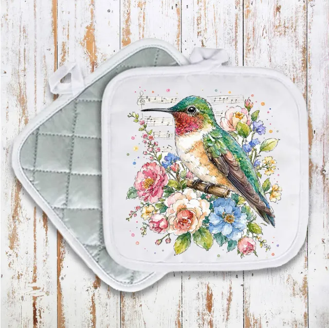 Avery Lane Gifts Spring Flowers Hummingbirds grydelap quiltet