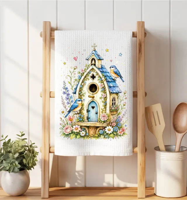 Avery Lane Gifts Birdhouse vaffelhåndklæde mikrofiber