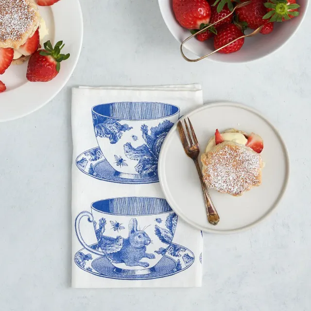 Thornback & Peel Teacup stofserviet blå tekop bomuld