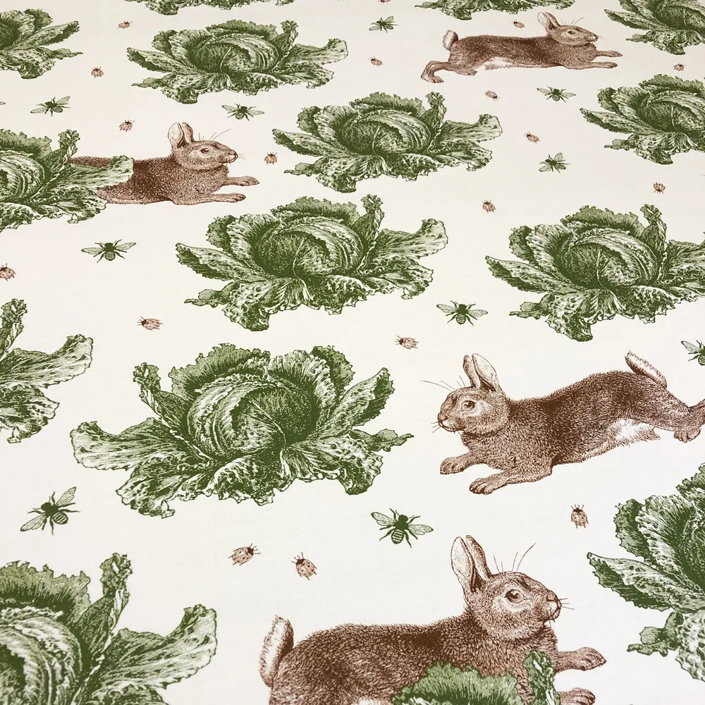 Thornback & Peel Rabbit & Cabbage stof brun grøn metervare