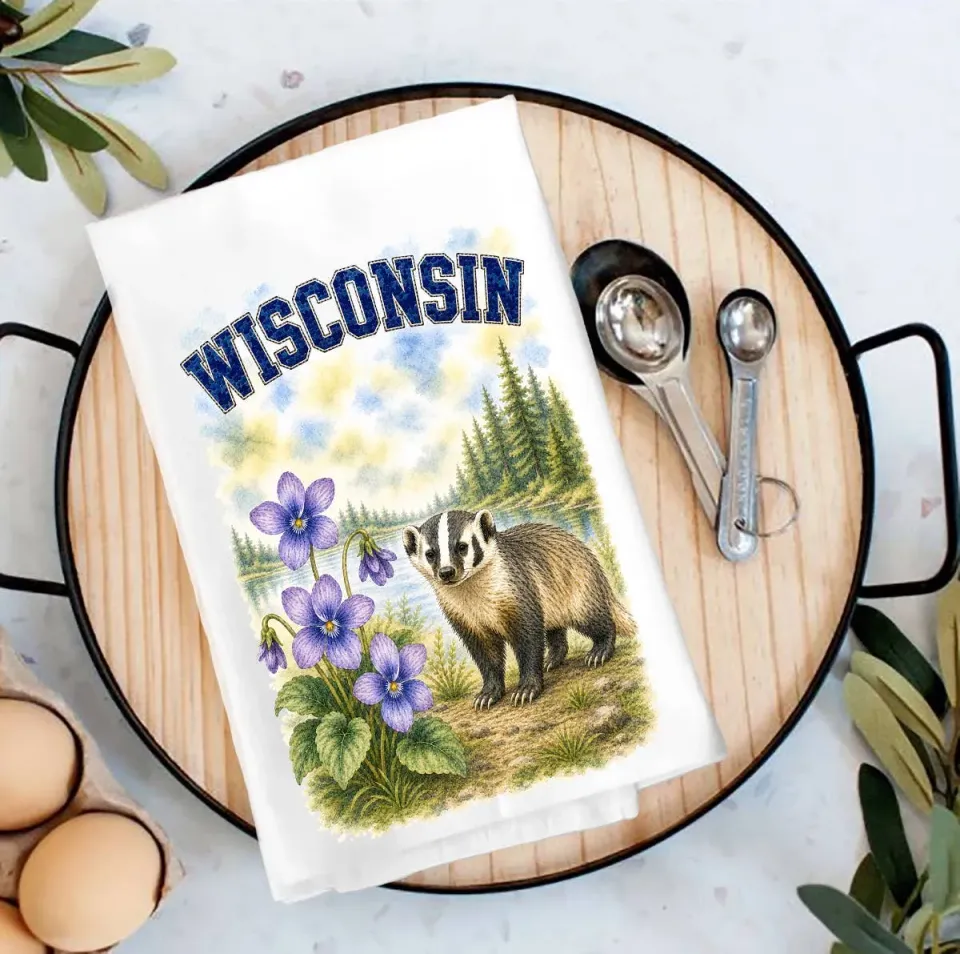 Avery Lane Gifts Wisconsin viskestykke tehåndklæde bomuld