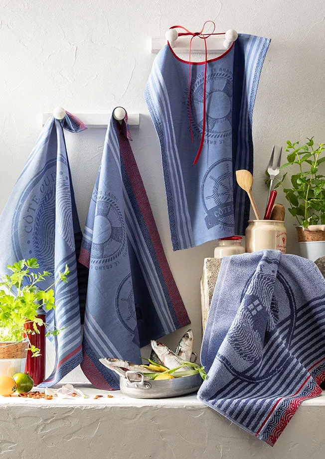 Coucke Nautical viskestykke blaa 50x75 cm bomuld