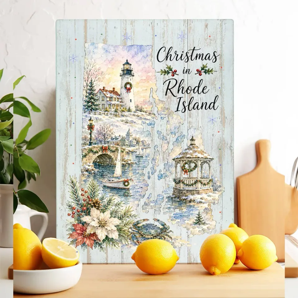 Avery Lane Christmas Rhode Island skærebræt glas 28x38 cm