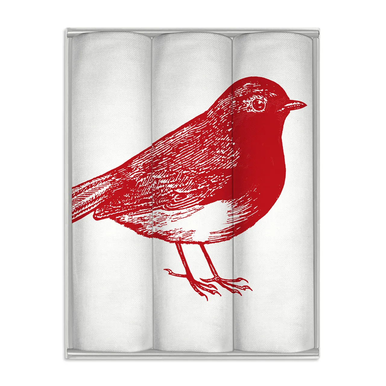 Thornback & Peel Robin lommetørklæder 3 stk 40x40 hvid bomuld