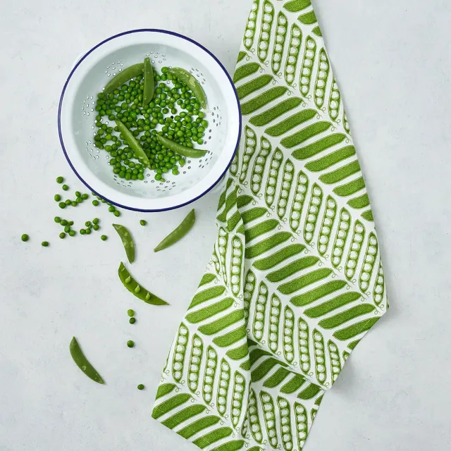 Thornback & Peel Pea Pod viskestykke grøn 47x77 bomuld