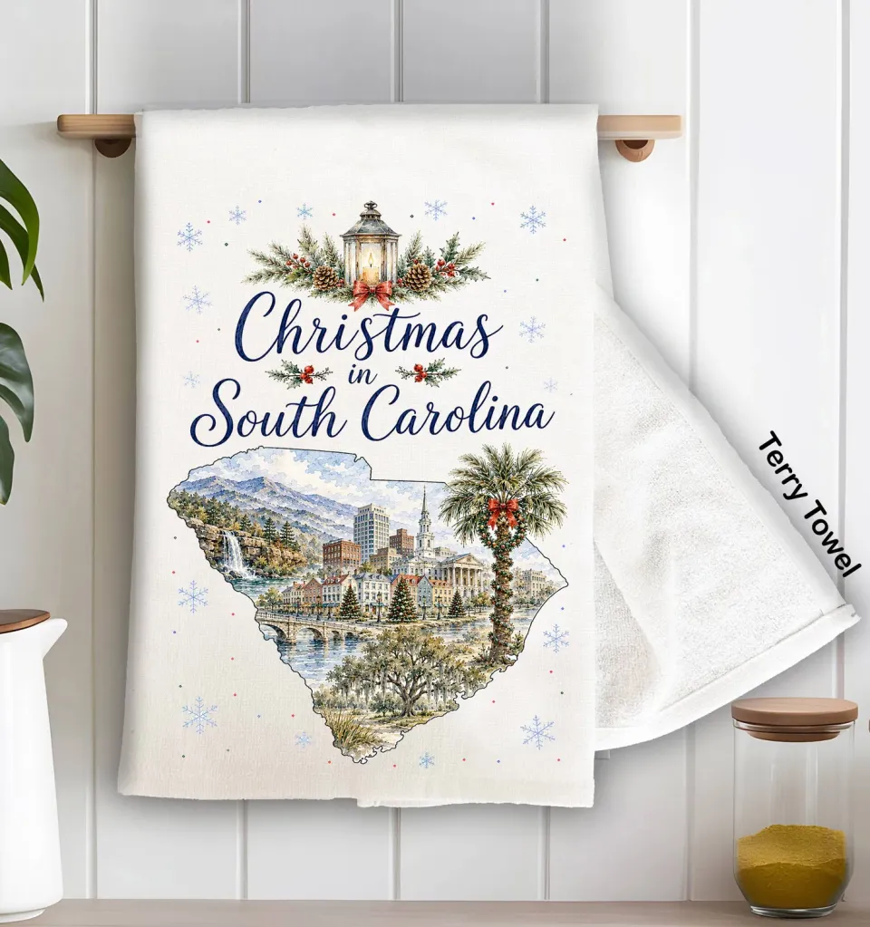 Avery Lane Gifts Christmas South Carolina viskestykke 71x46 cm bomuld
