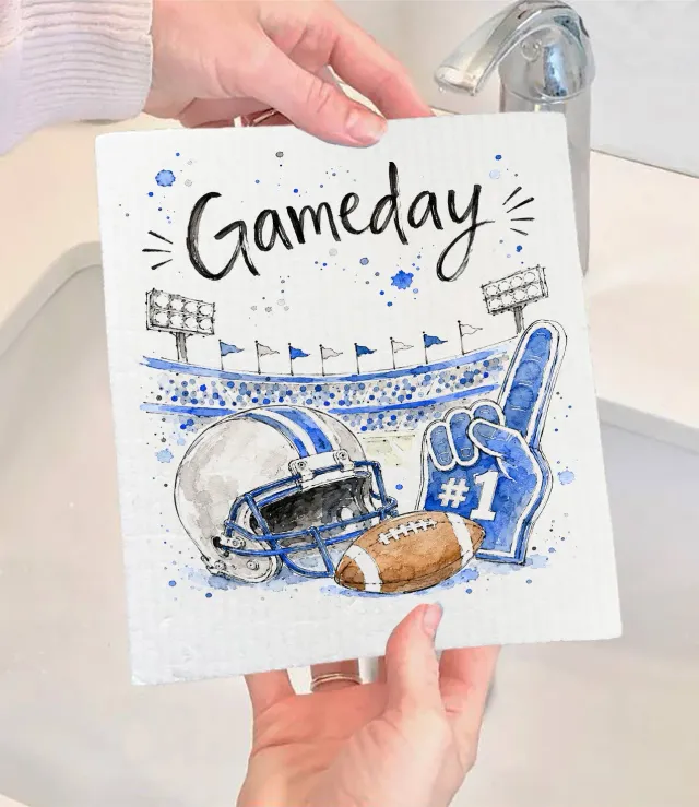 Avery Lane Gifts Gameday karklud sølv kongeblå 17x20 cm