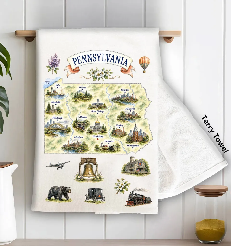 Avery Lane Gifts Pennsylvania køkkenhåndklæde 46x71 cm