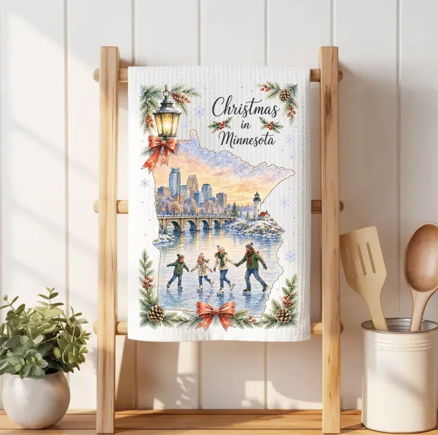 Avery Lane Gifts Minnesota viskestykke vaffel 41x36 cm