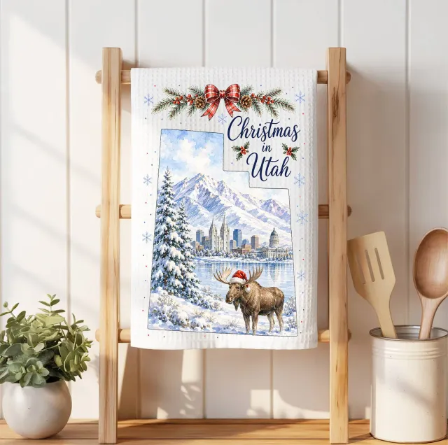 Avery Lane Gifts Christmas Utah viskestykke vaffelvævet