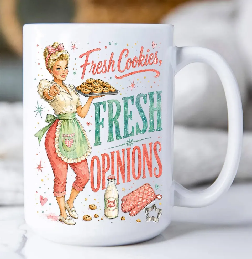 Avery Lane Funny Fresh Cookies krus 15 oz hvid sjov tekst
