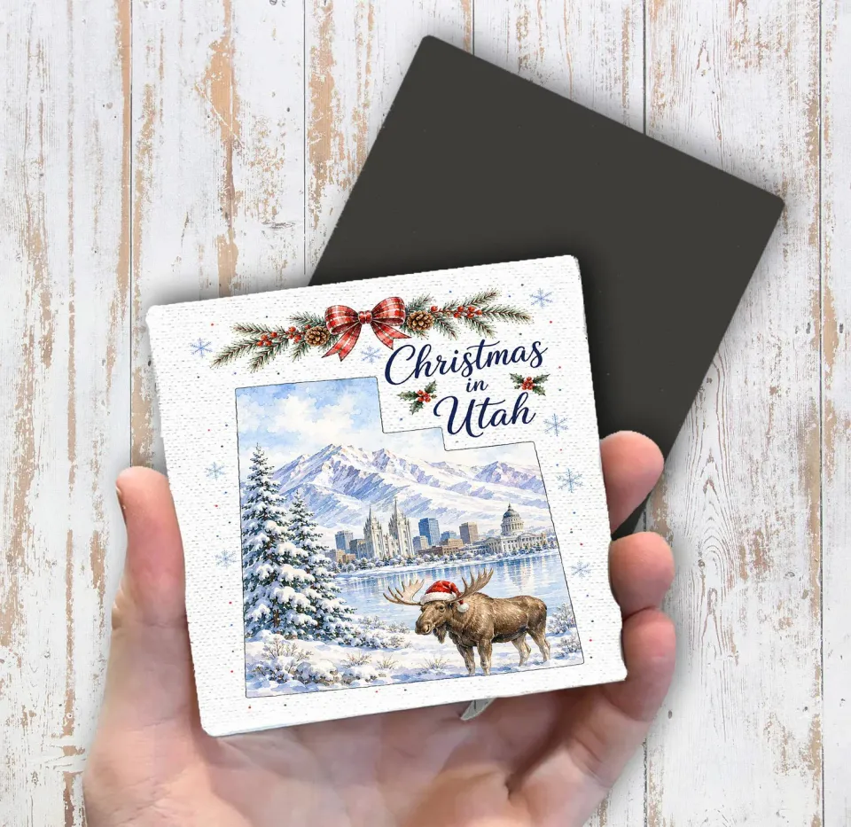 Avery Lane Gifts Christmas in Utah køleskabsmagnet jul 10x10 cm