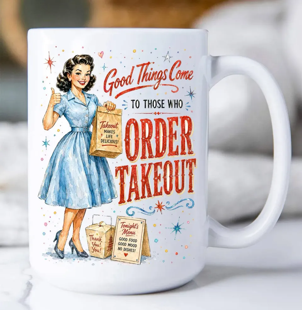 Avery Lane Gifts Good Things Takeout krus 443 ml hvid