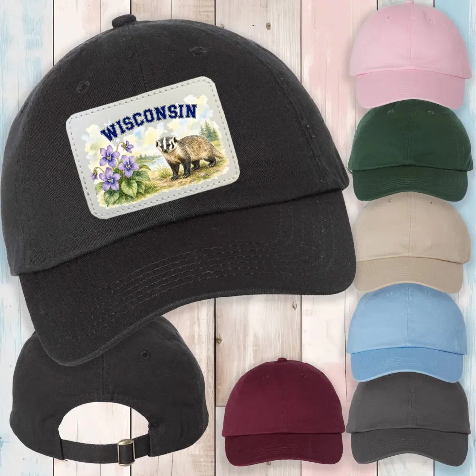 Avery Lane Gifts Wisconsin kasket sort med læderpatch