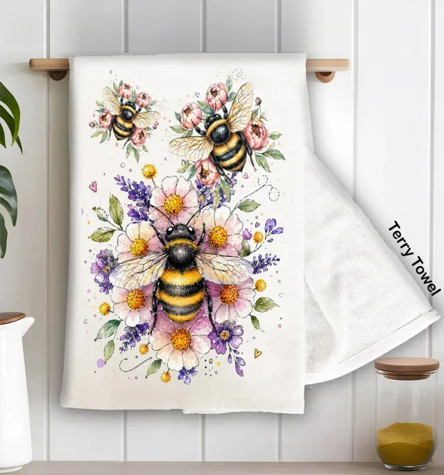 Avery Lane Gifts Whimsical Bees viskestykke terry