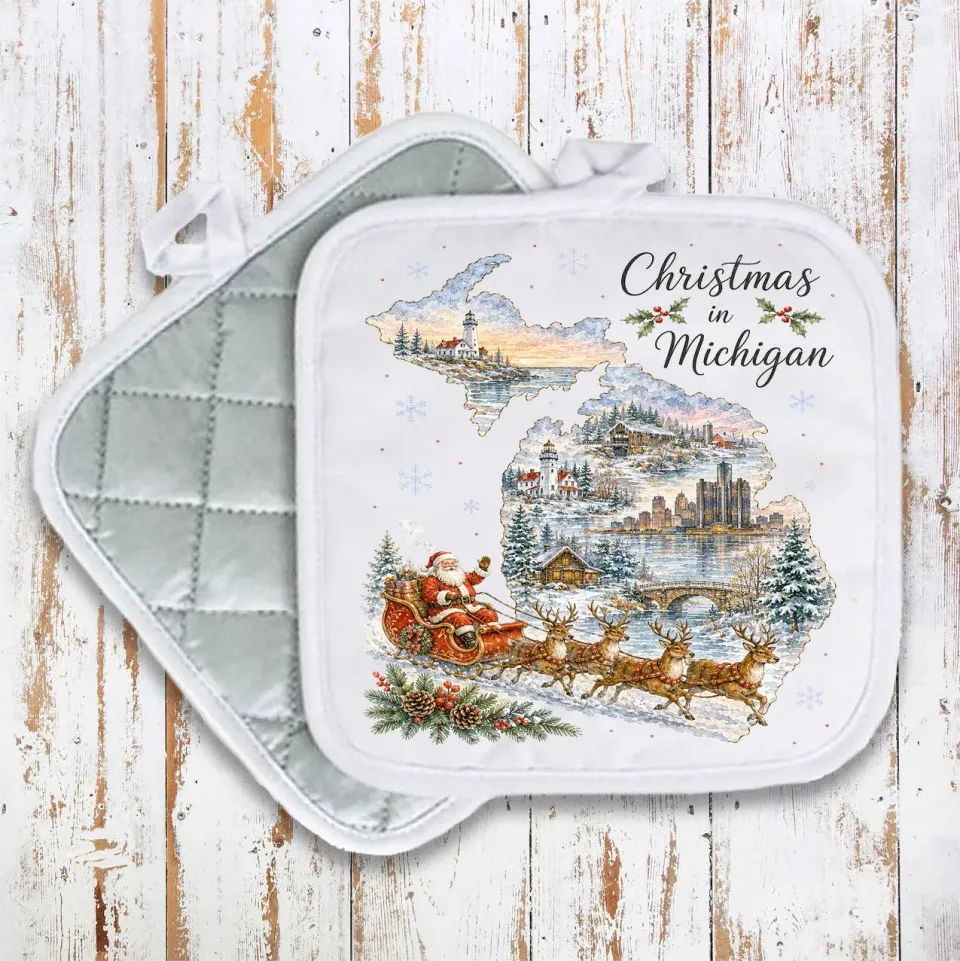 Avery Lane Gifts Christmas Michigan grydelap bomuld 20x20 cm