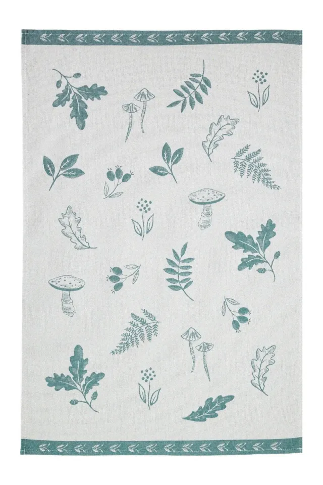 Coucke Forest Echoes viskestykke hvid 50x75 cm jacquard