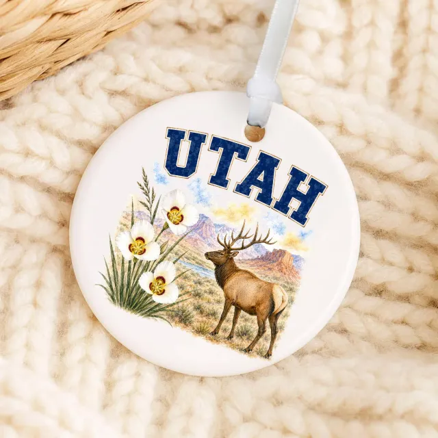 Avery Lane Gifts Utah julepynt porcelæn 7,6 cm