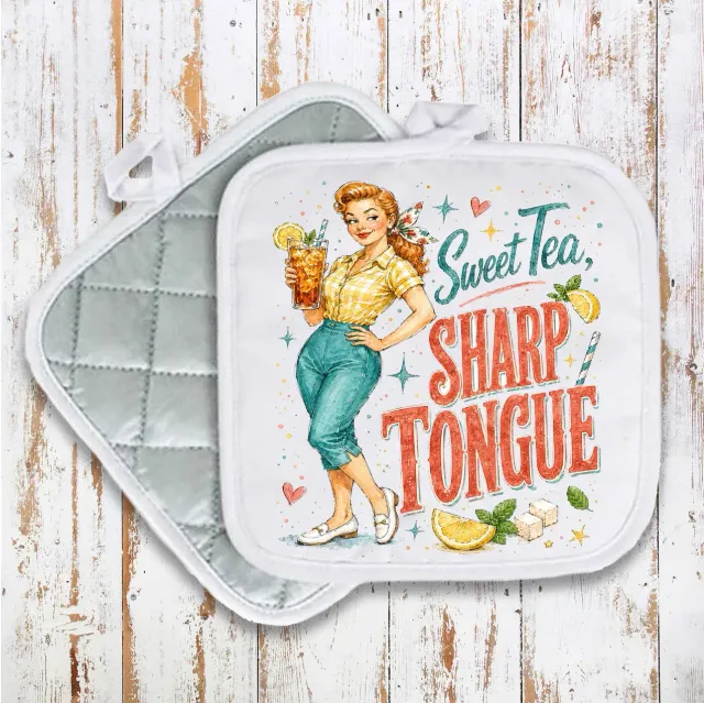 Avery Lane Gifts Funny Sweet Tea Sharp Tongue grydelap bomuld