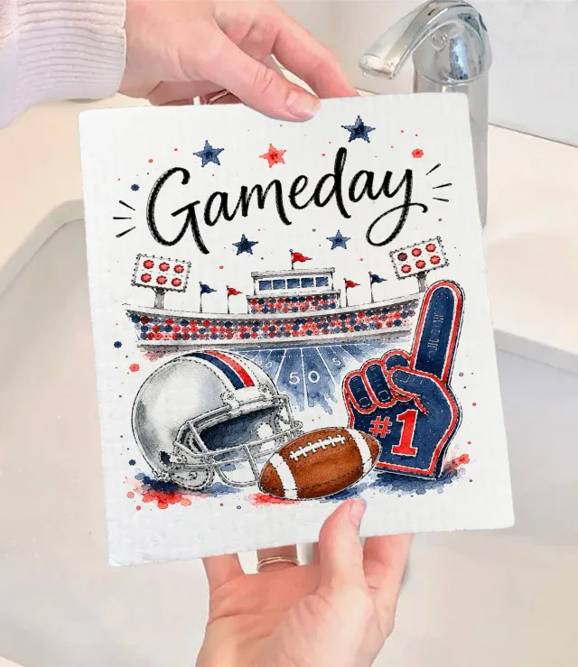 Avery Lane Gifts Gameday Football Navy Blue Red karklud 17x20 cm