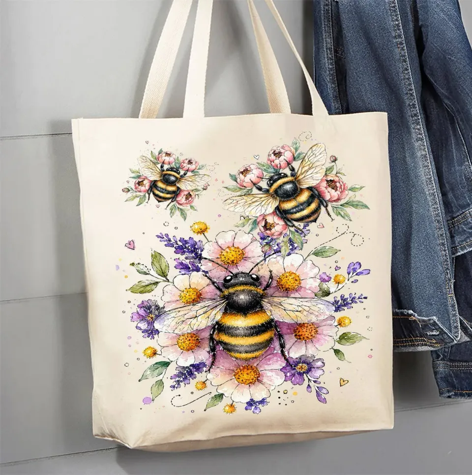 Avery Lane Gifts Whimsical Bees Flowers mulepose bomuld