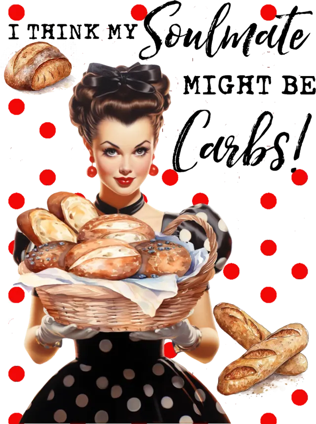 Avery Lane Soulmate is Carbs t-shirt sjov bomuld