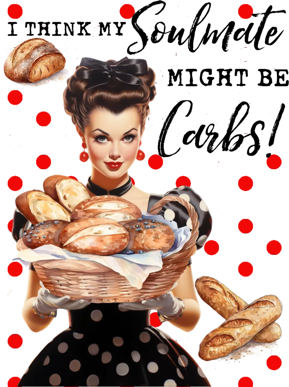 Avery Lane Soulmate is Carbs t-shirt sjov bomuld