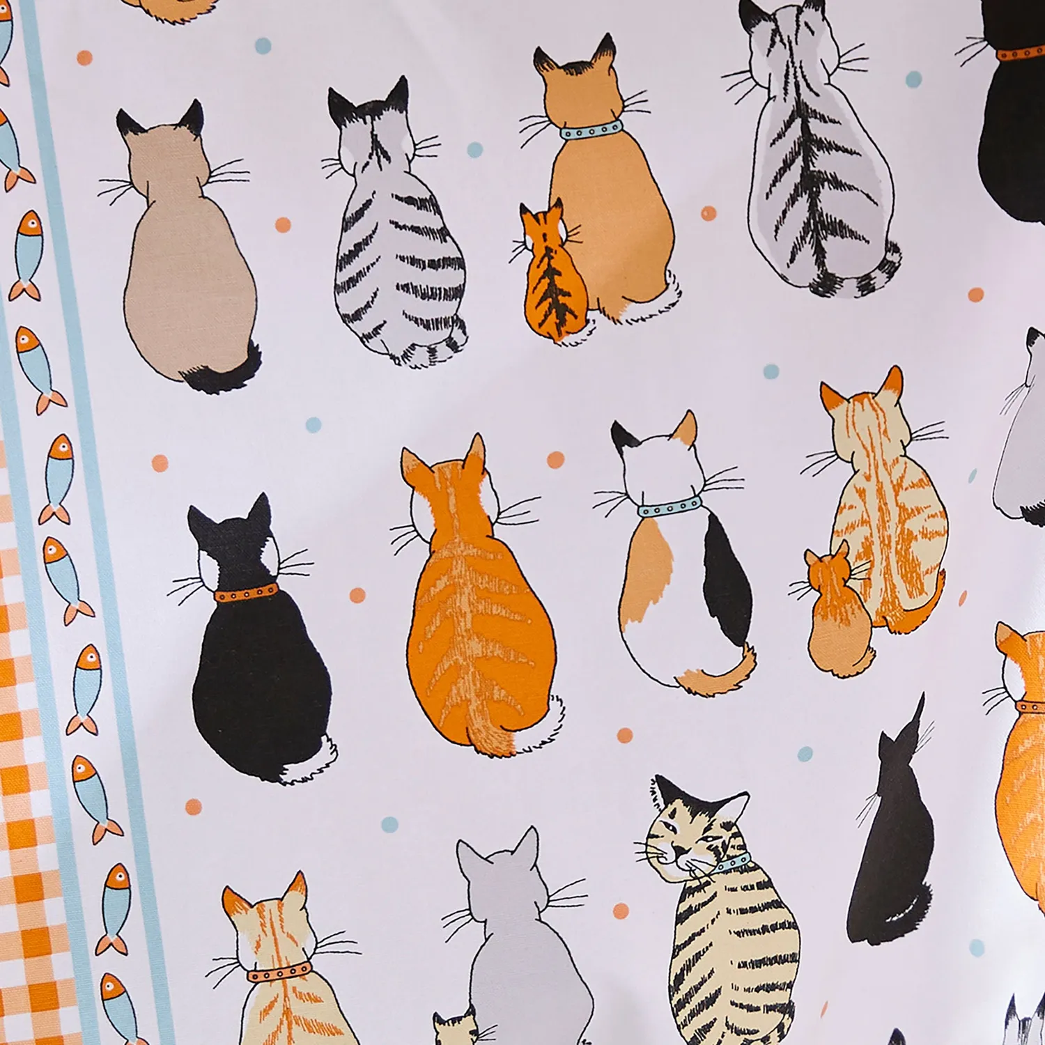 Ulster Weavers Cats in Waiting viskestykke orange 100% bomuld