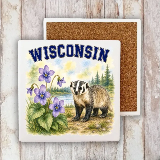 Avery Lane Gifts Wisconsin State Bird bordskåner 10x10 cm