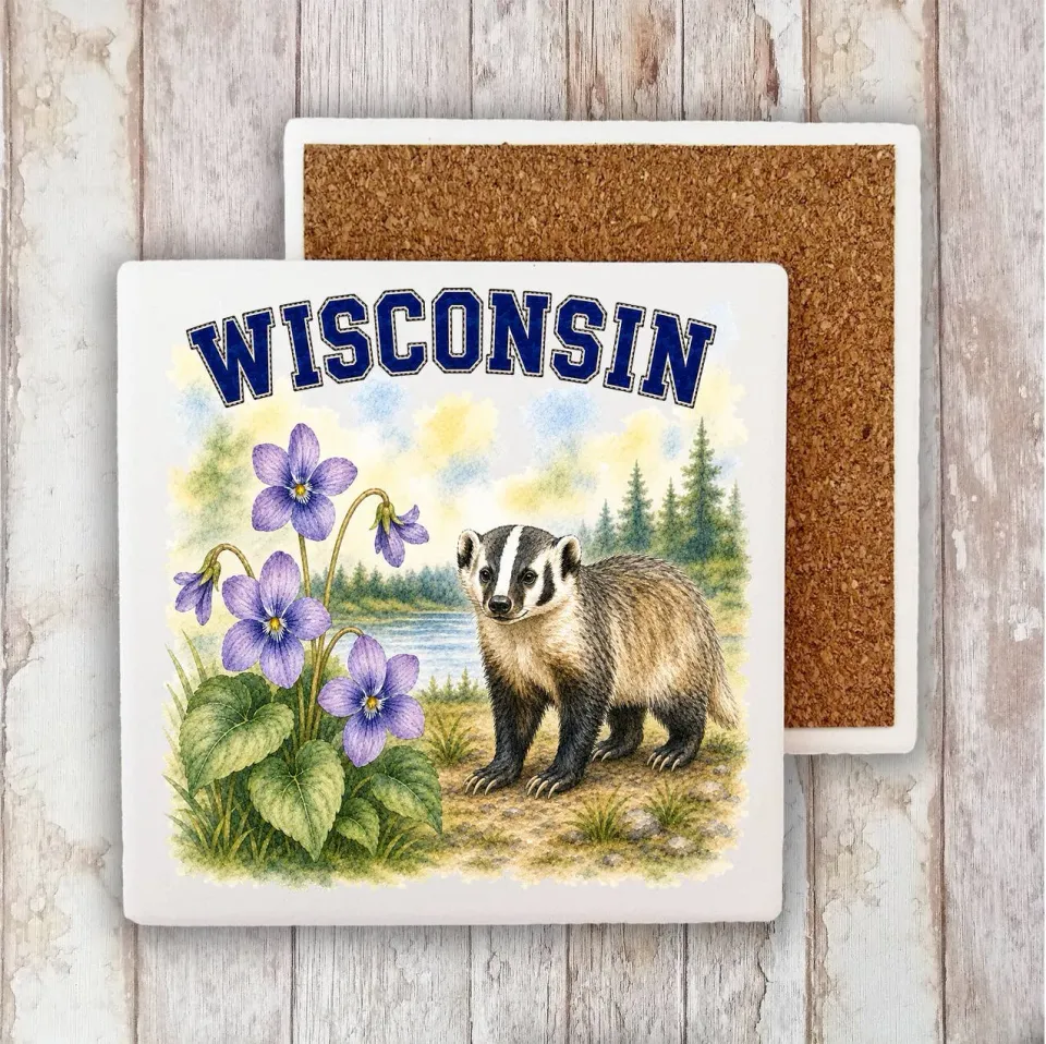 Avery Lane Gifts Wisconsin State Bird bordskåner 10x10 cm