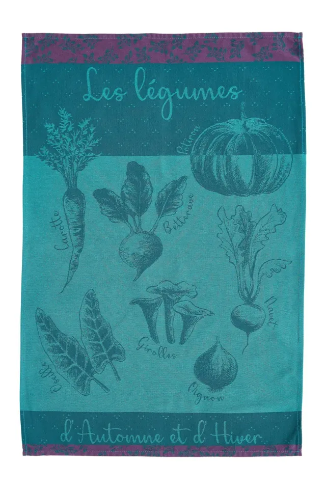 Coucke Winter Vegetable Garden viskestykke 50x75 cm blå bomuld