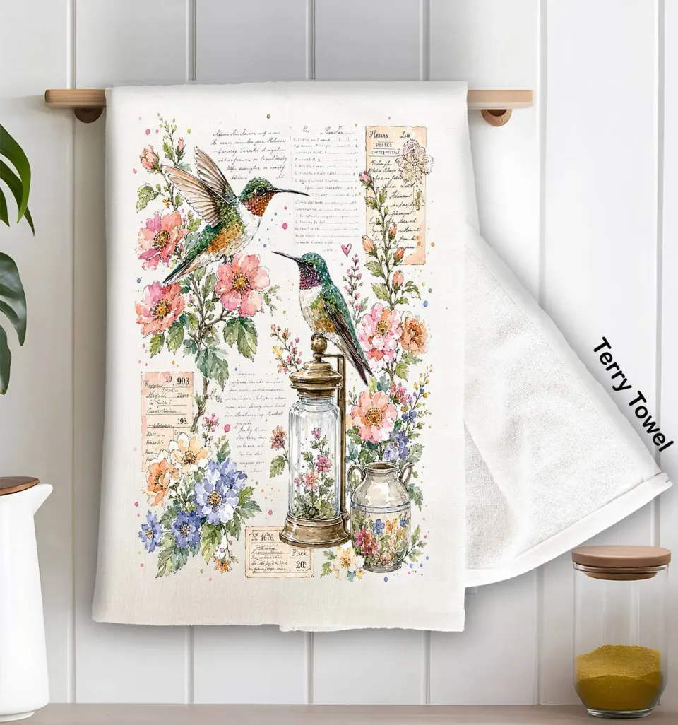 Avery Lane Gifts Hummingbirds køkkenhåndklæde 71x46 cm