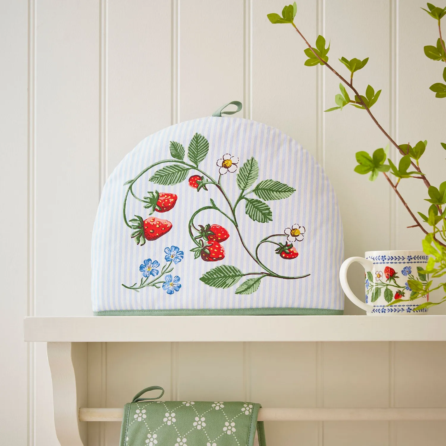 Ulster Weavers Strawberry Patch krus grøn porcelæn